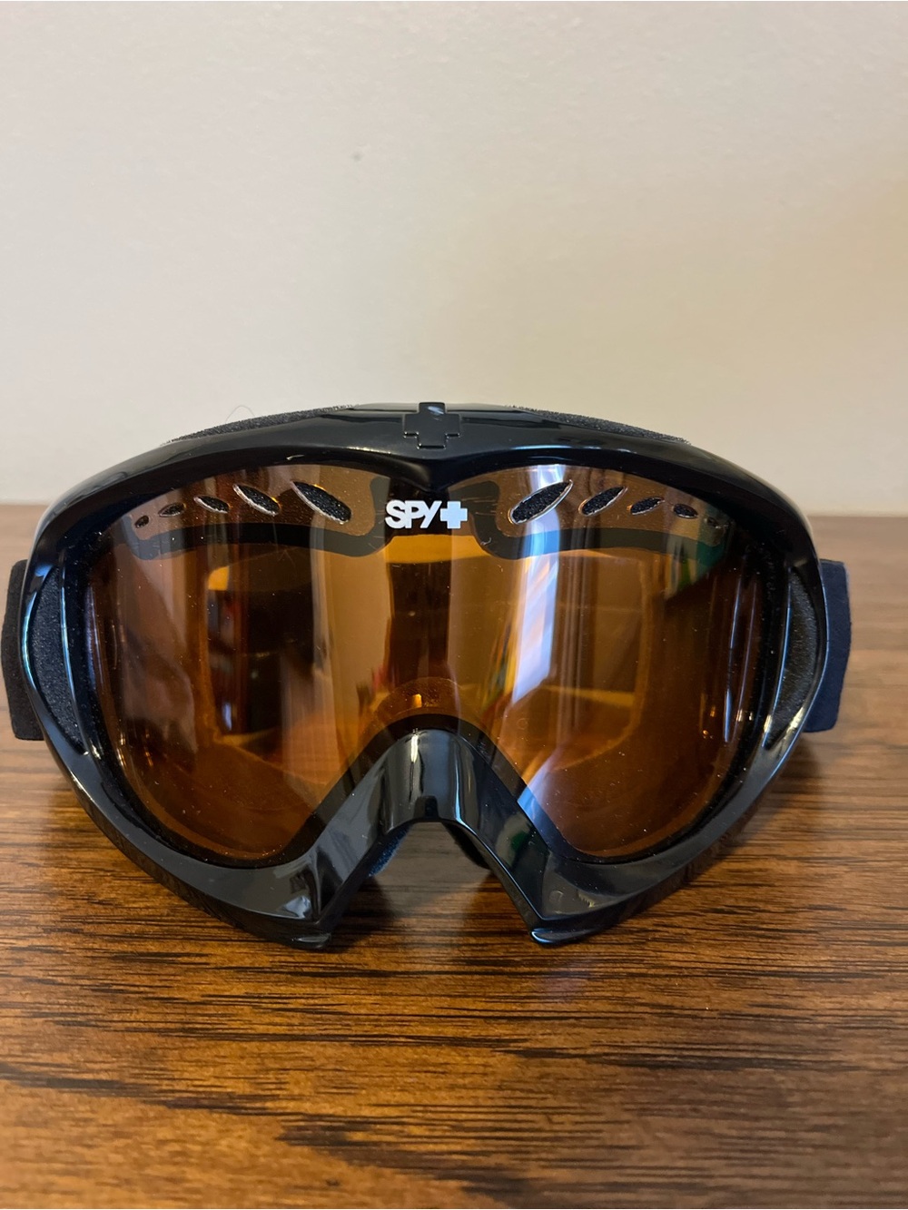SPY Black Goggles with Amber Lens